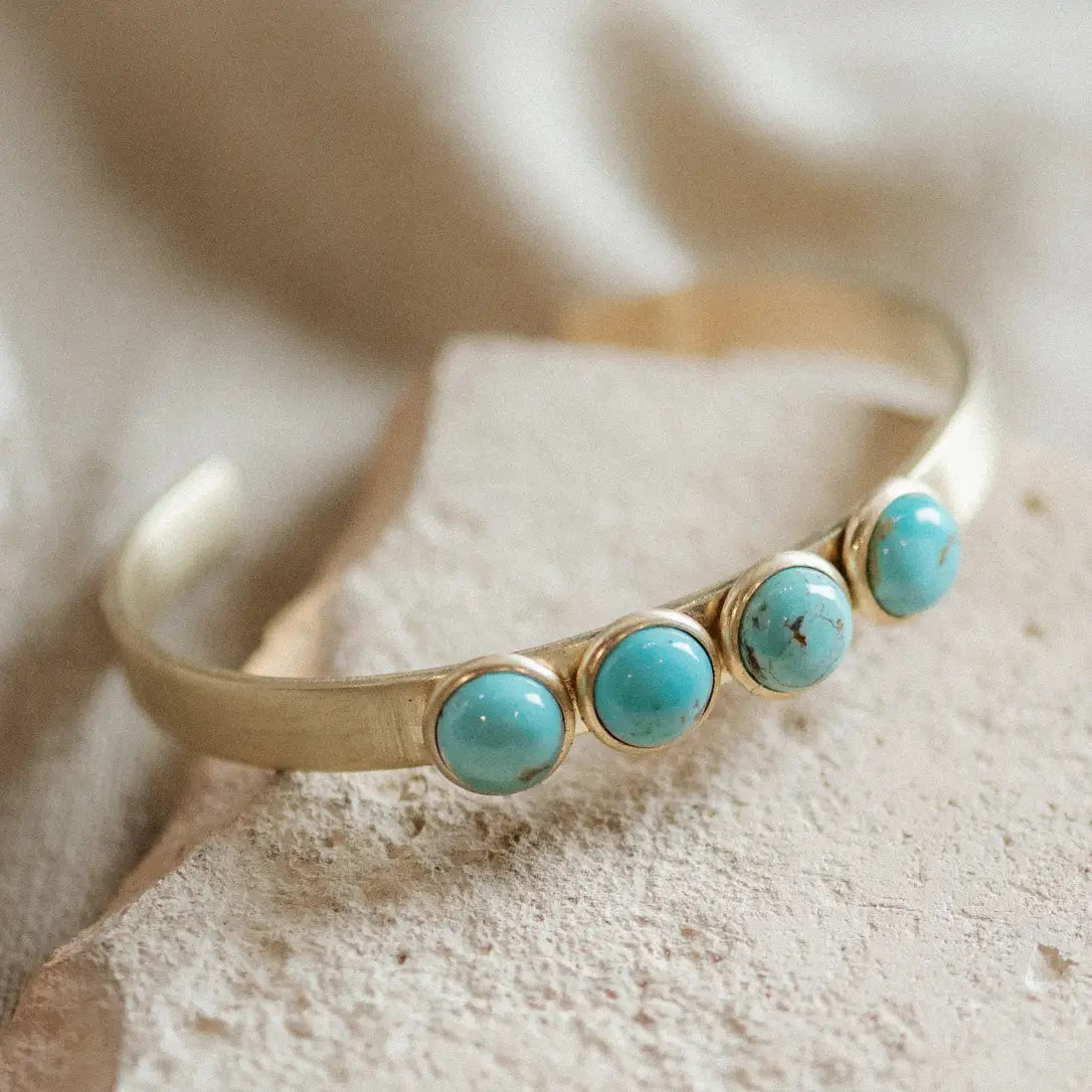 Bridger Turquoise Brass Cuff