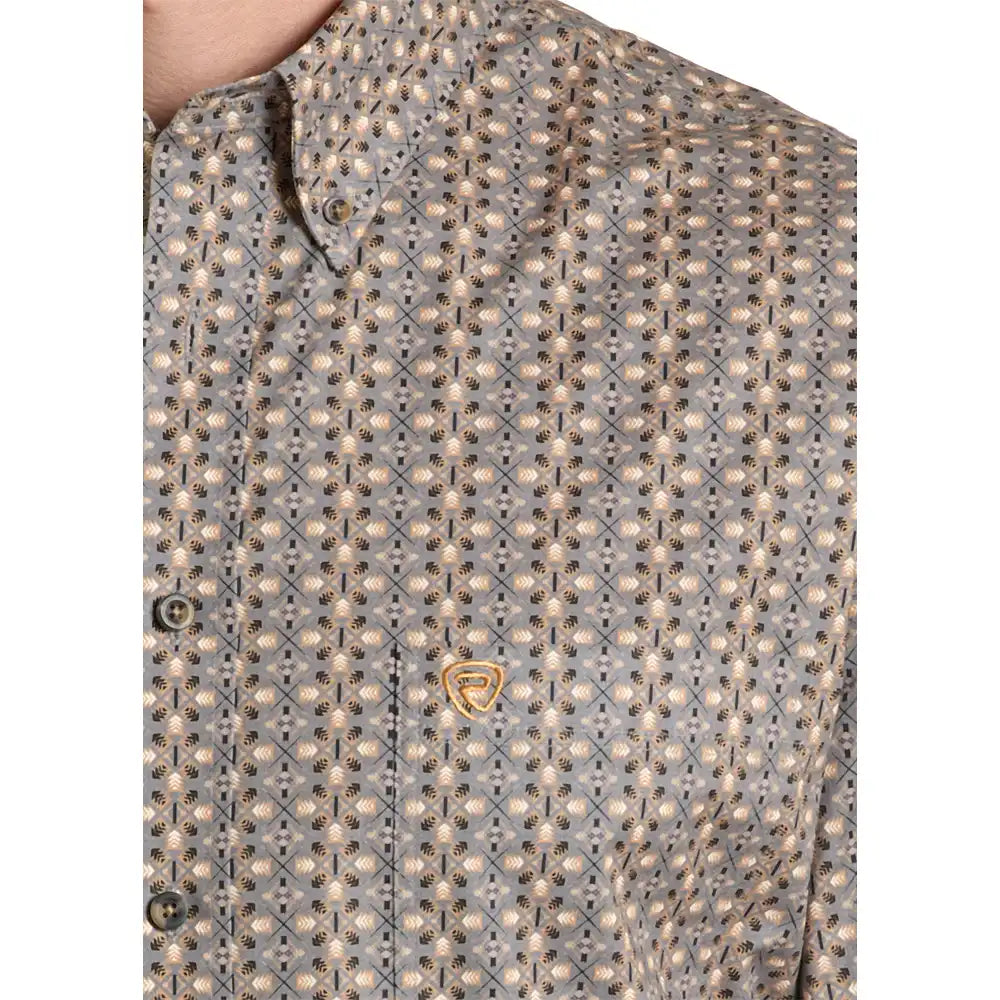 Button Down Men's Geo Print Rock & Roll Denim