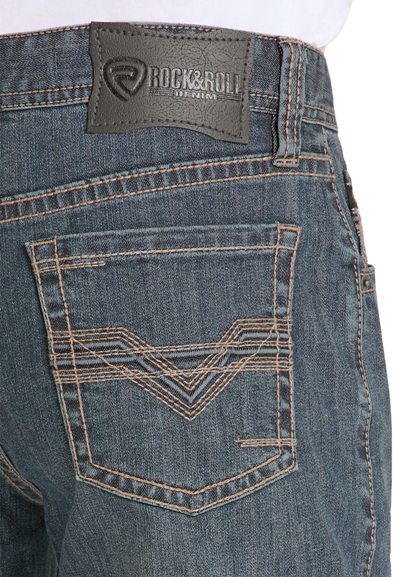 Men's Regular Fit Tapered Bootcut Jeans Rock & Roll Denim