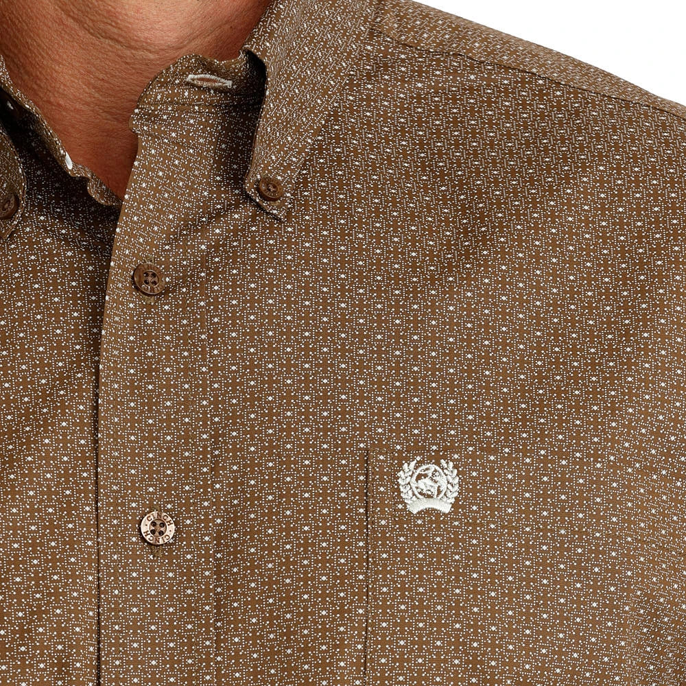 Men's Geometric Classic Fit Button Down Cinch