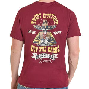 T-Shirt Men's Cut The Cards Rock & Roll Denim