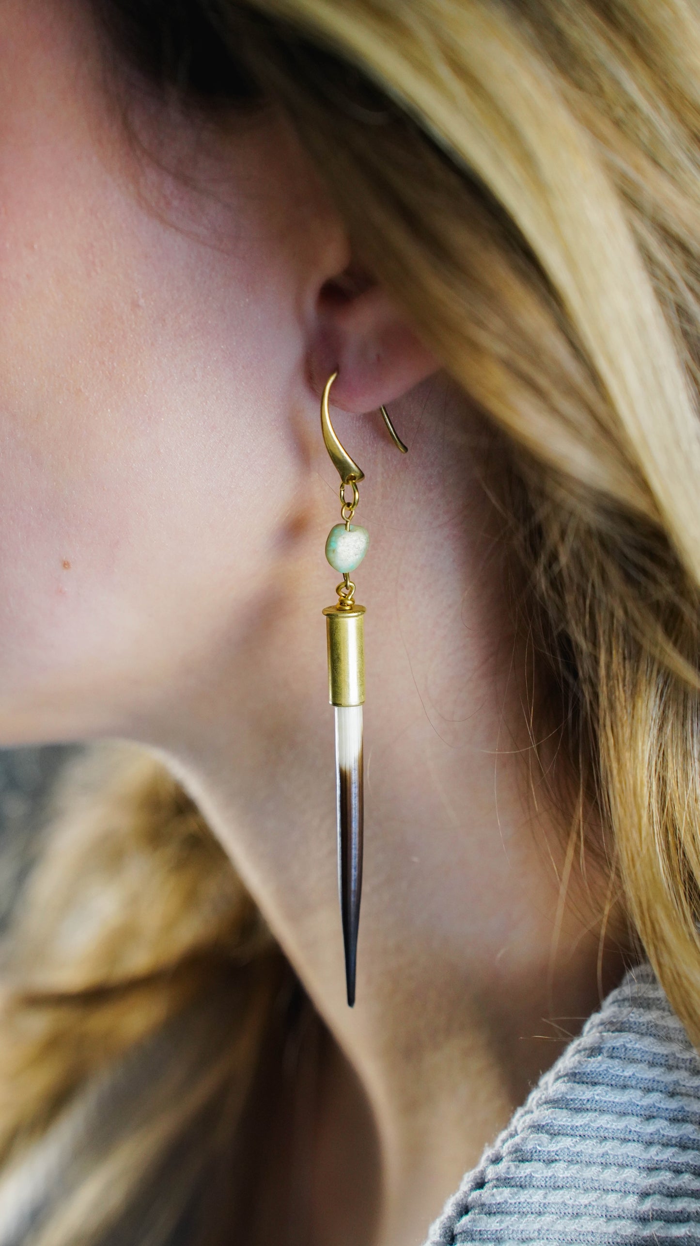 Yellowstone Beth Dutton Quill Turquoise Earrings