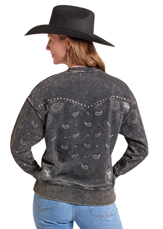 Women's Paisley Crew Pullover Panhandle Slim