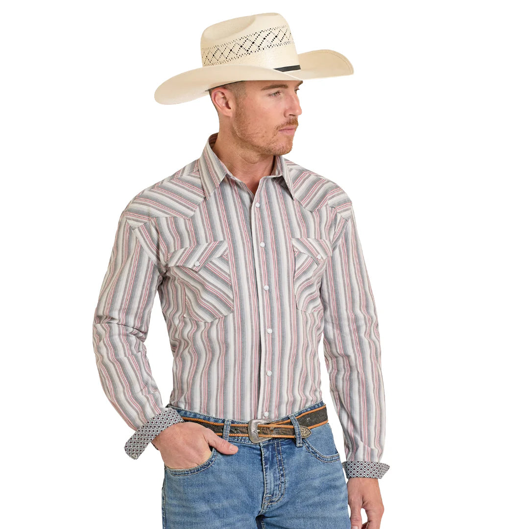 Pearl Snap Men's Striped PanHandle Slim