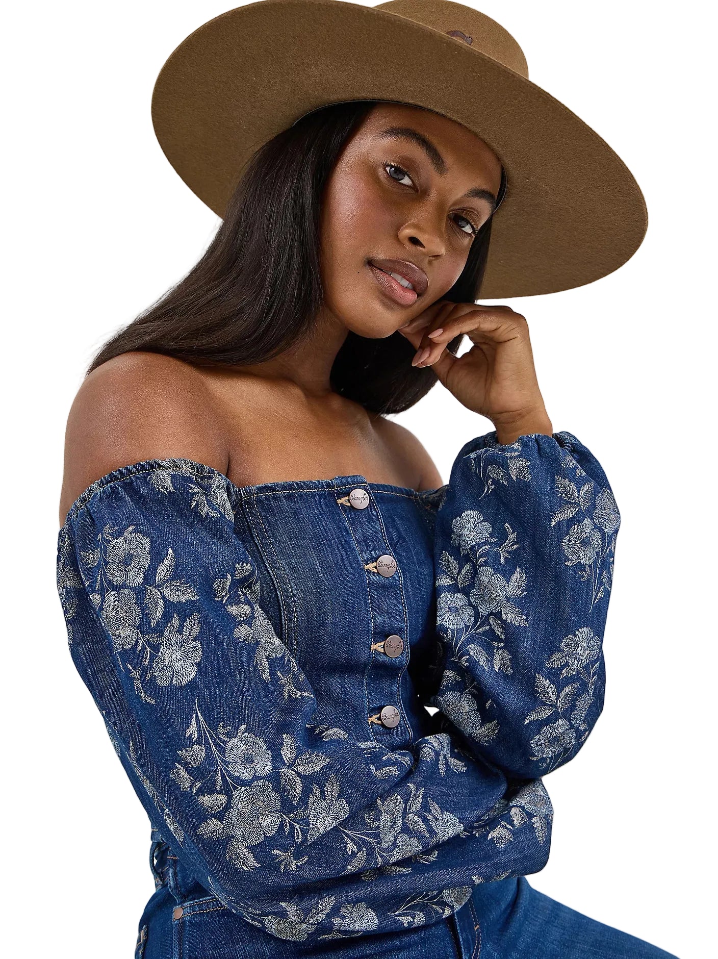 Blouse Women's Cropped Denim Wrangler