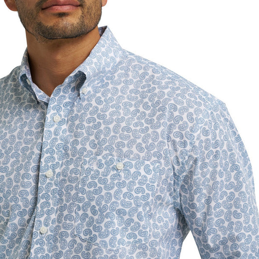 Button Down Long Sleeve Classic Fit Stretch Paisley Wrangler