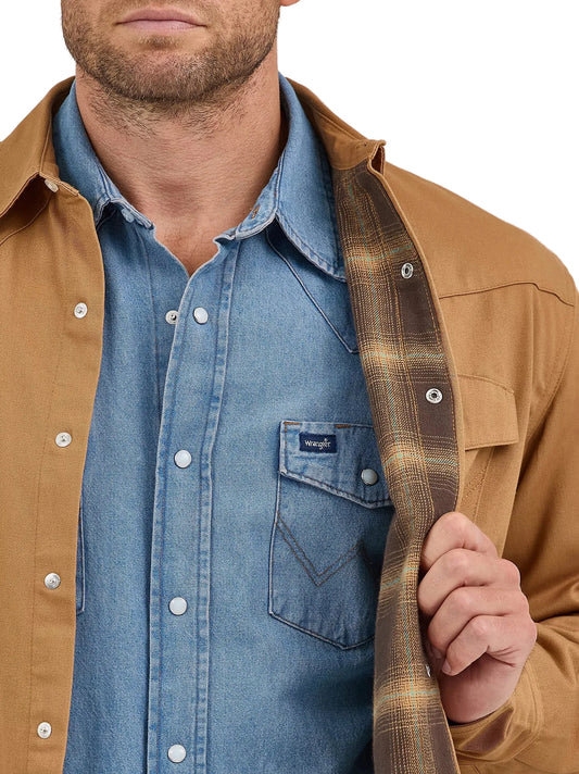 Pearl Snap Men's Flannel Lined Work Wrangler