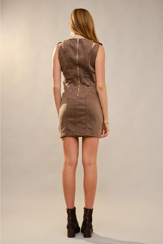 Dress Women's Denim Buckle Mini