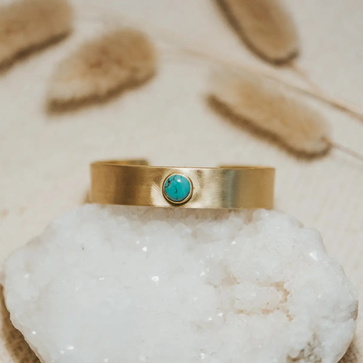 Nile Turquoise Brass Cuff