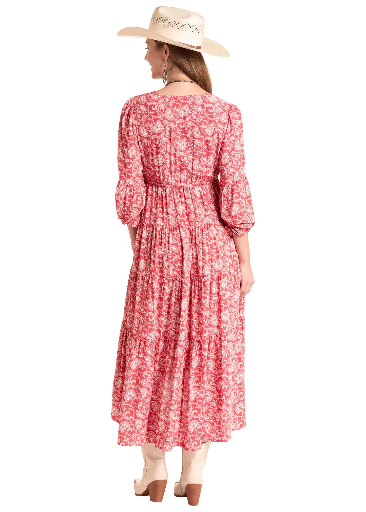 Women's Tiered Challis Maxi Dress Pandhandle Slim