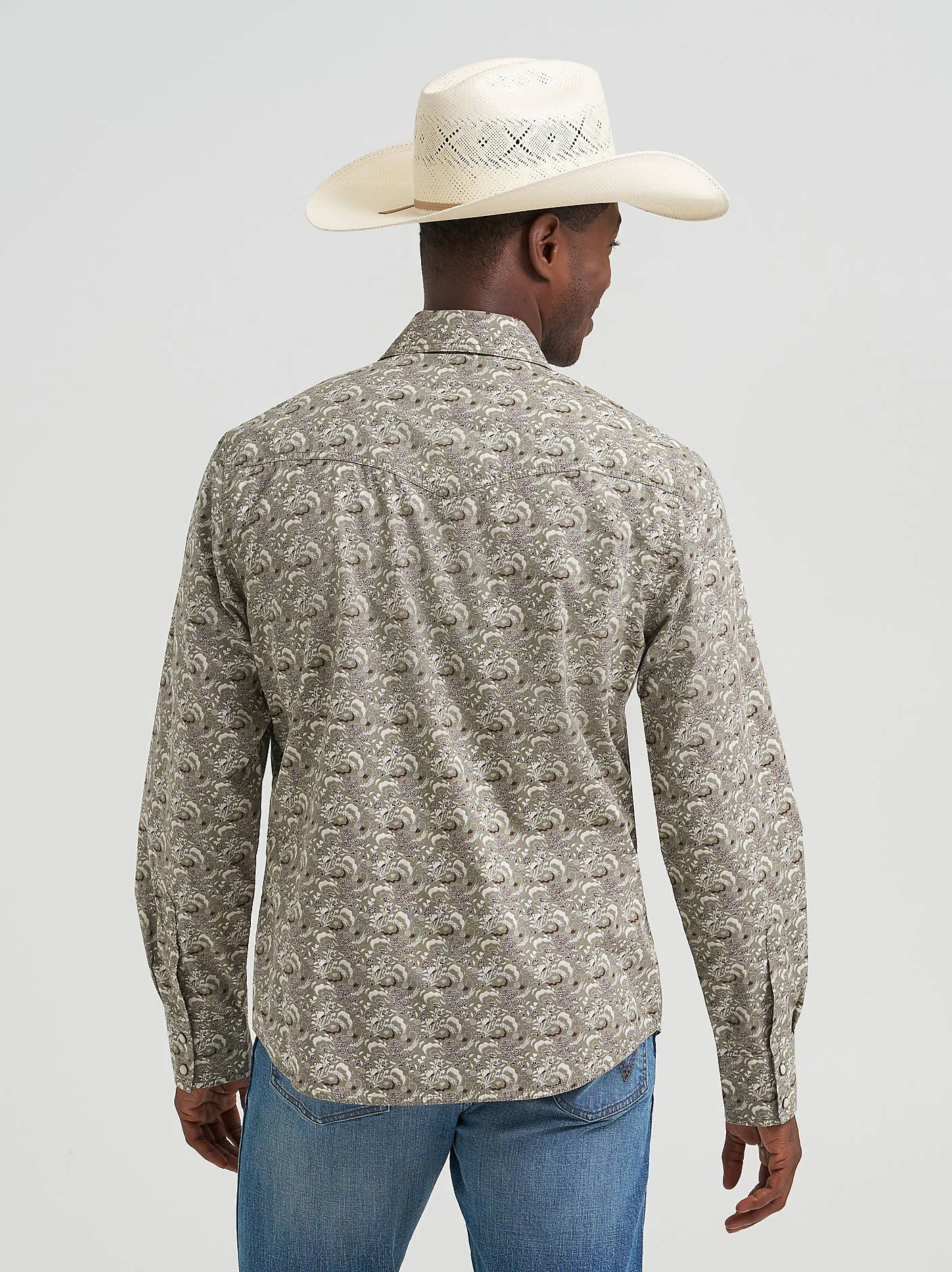 Pearl Snap Men's Retro Floral Wrangler