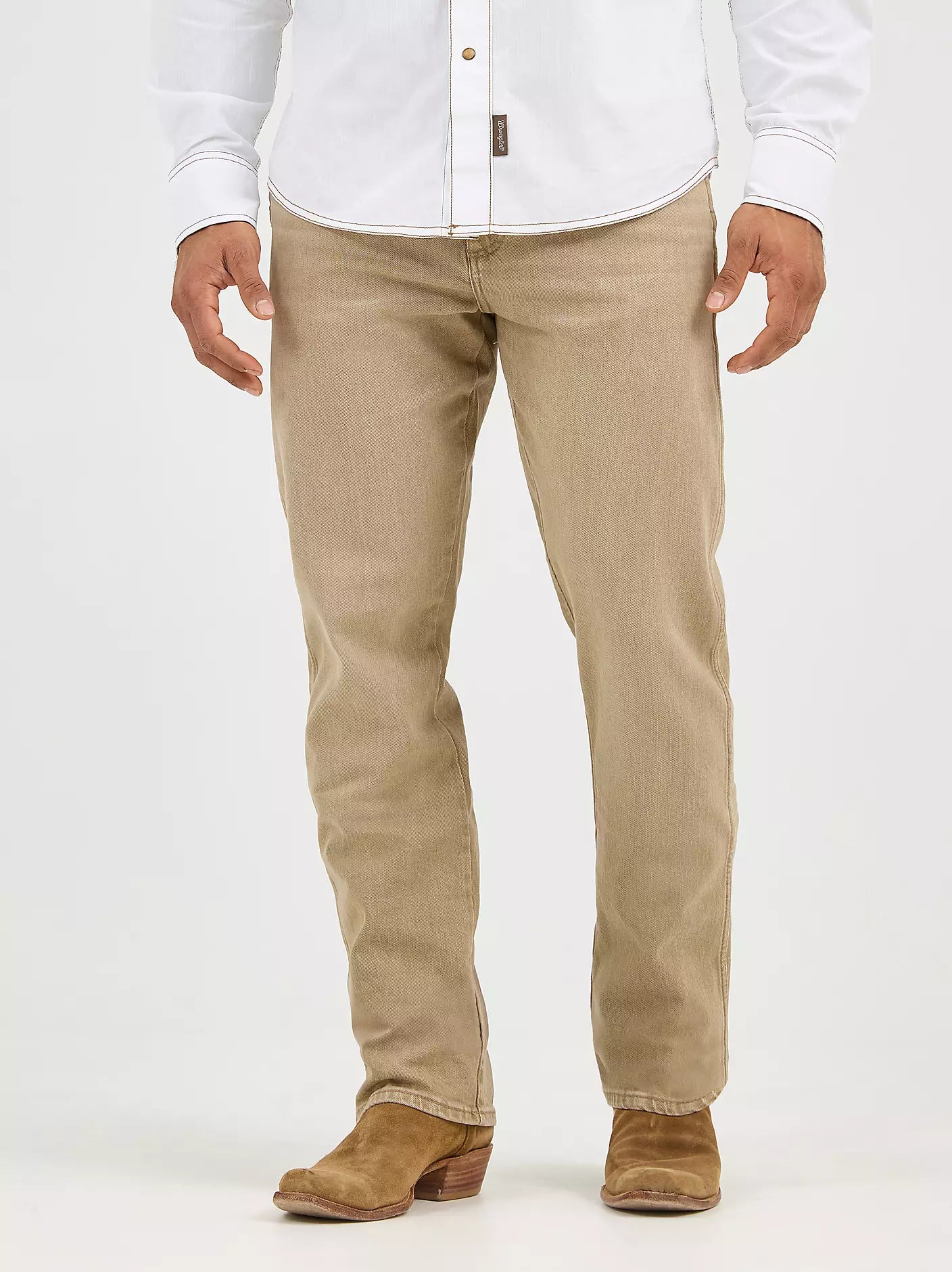 Retro Slim Straight Men's Khaki Jeans Wrangler