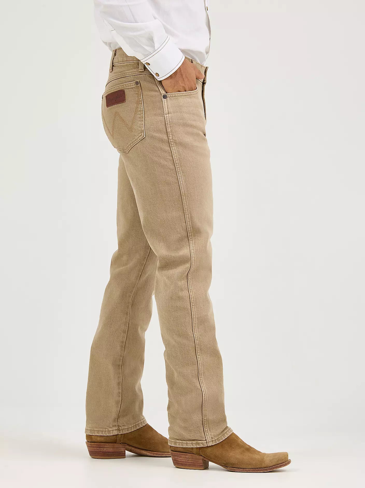 Retro Slim Straight Men's Khaki Jeans Wrangler