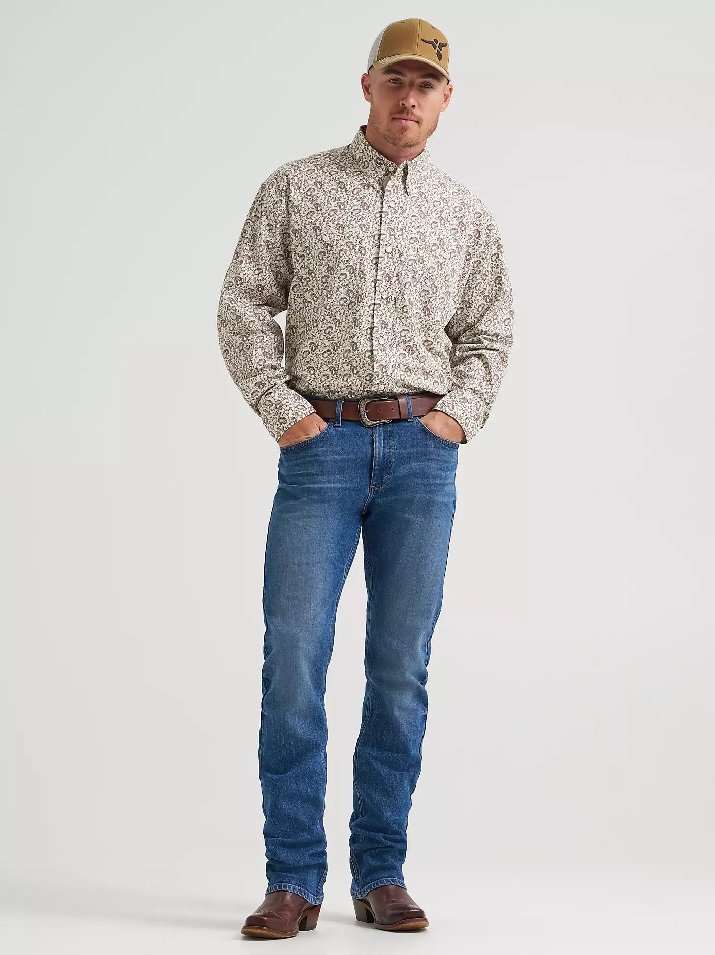 Button Down Men's George Strait Paisley Vine Wrangler