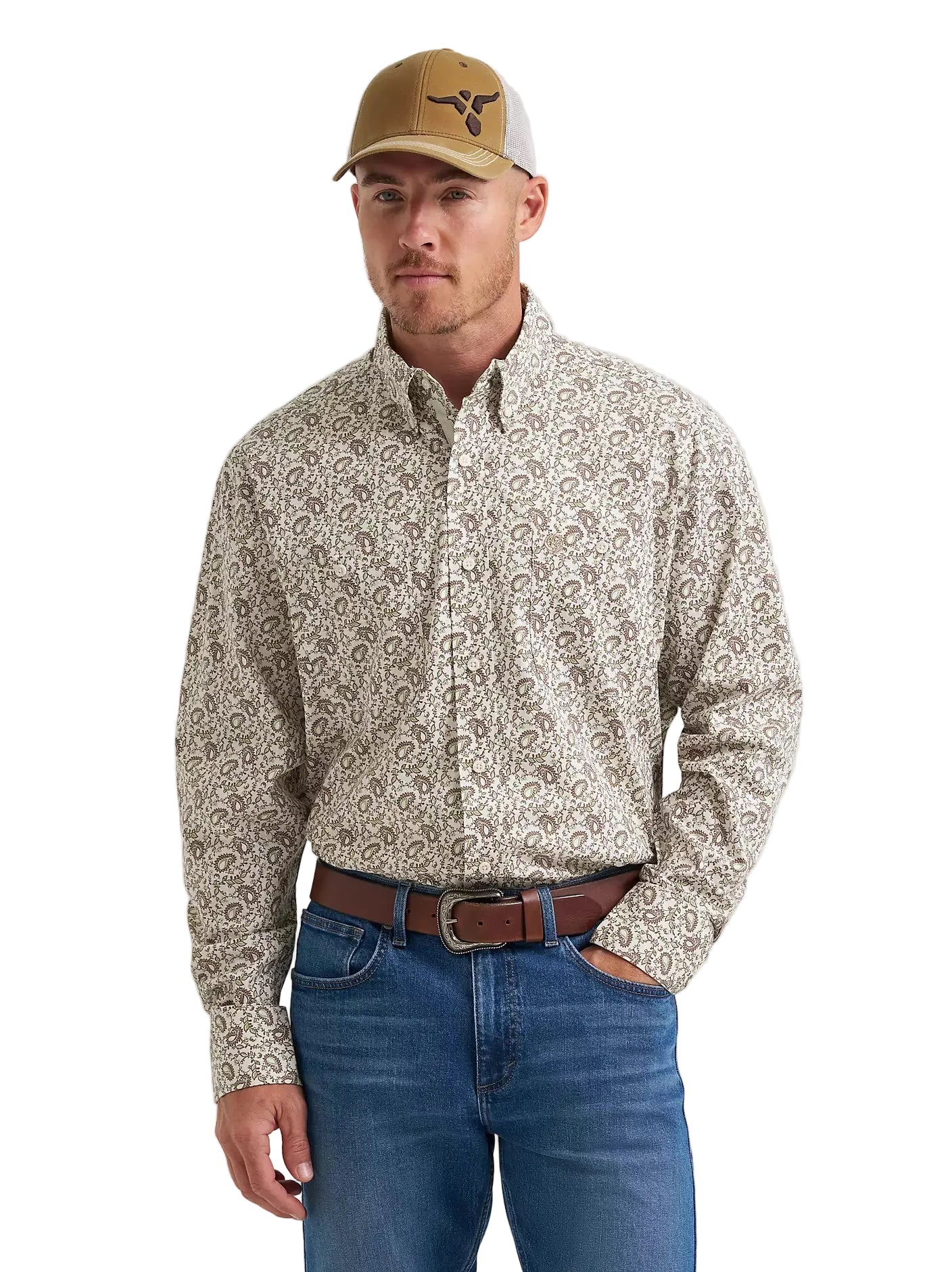 Button Down Men's George Strait Paisley Vine Wrangler