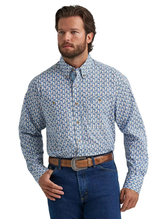 Button Down Men's George Strait Paisley Wrangler