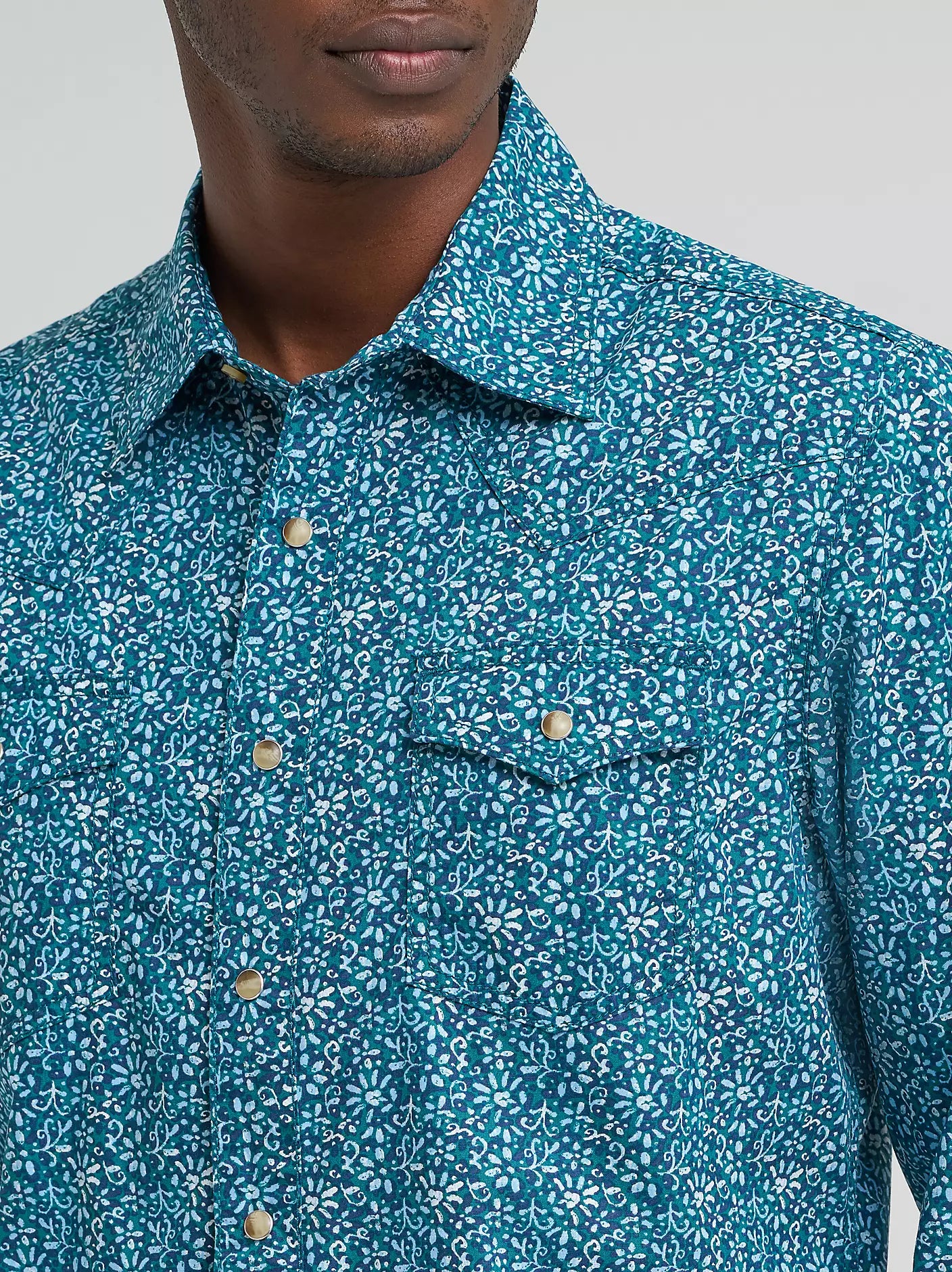 Pearl Snap Men's Retro Floral Wrangler