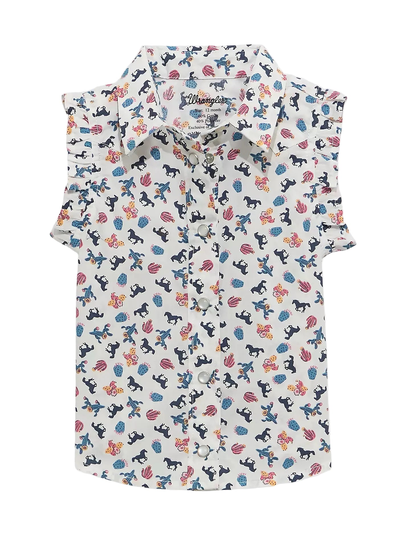 Girls Sleeveless Ruffle Western Shirt Wrangler