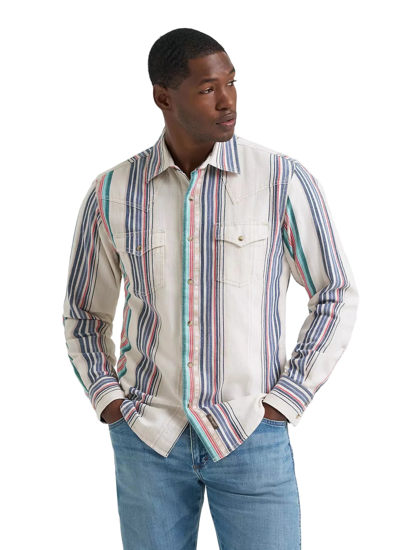 Men's Retro Brush Popper Pearl Snap Wrangler