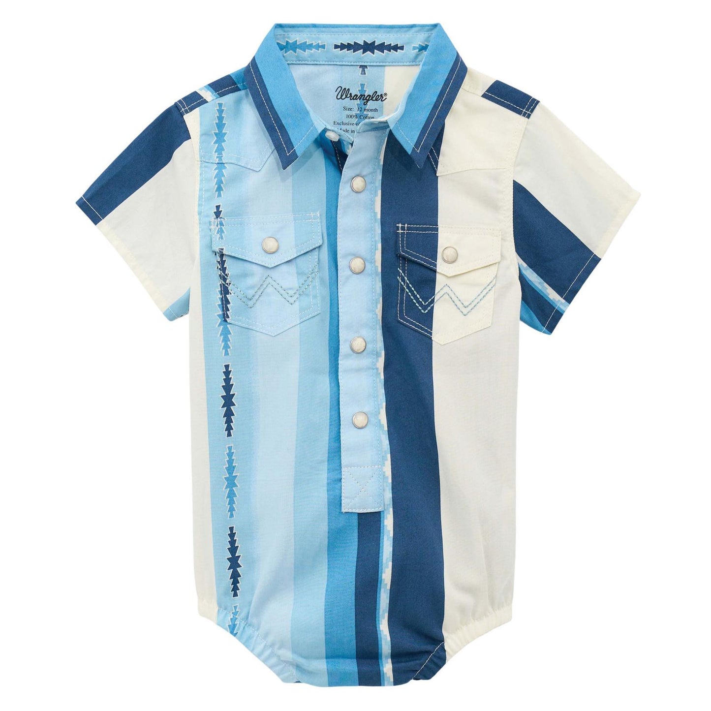 Baby Boy Short Sleeve Aztec Pearl Snap Wrangler