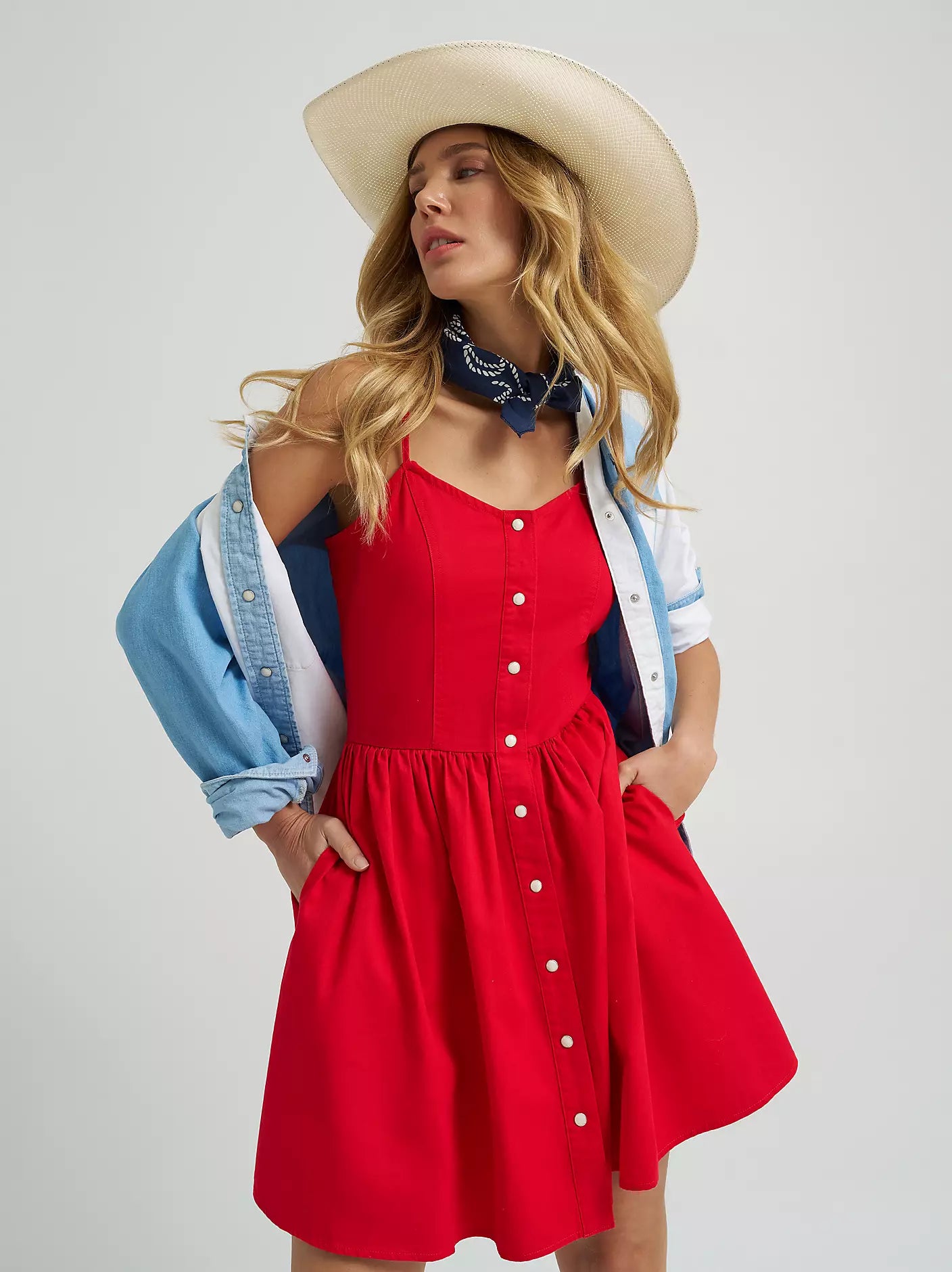 Women's Strappy Tiered Pearl Snap Dress Wrangler