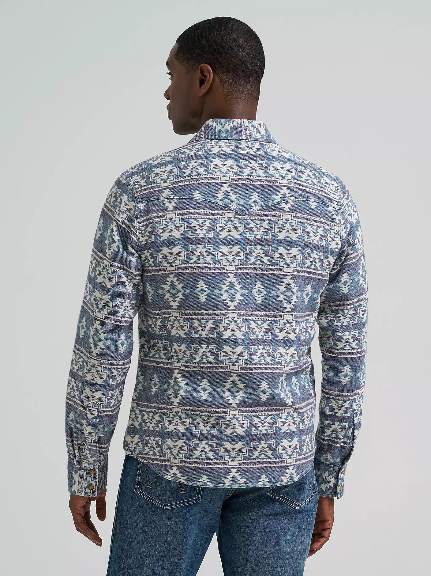 Retro Men's Jacquard Modern Fit Pearl Snap Wrangler