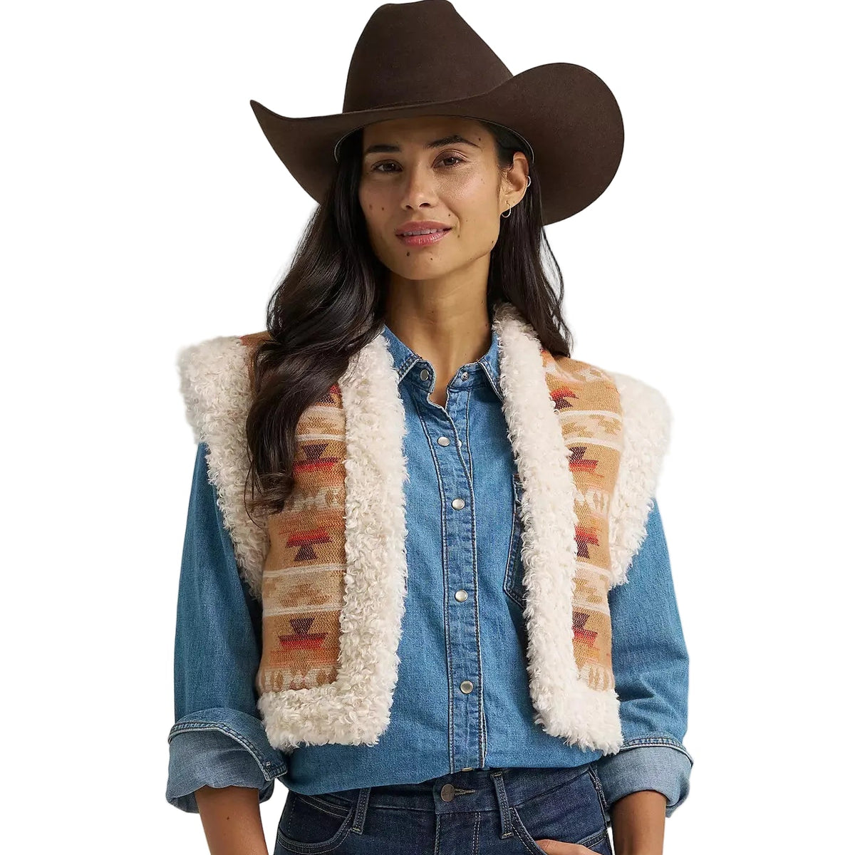 Women's Sherpa Lined Jacquard Vest Wrangler