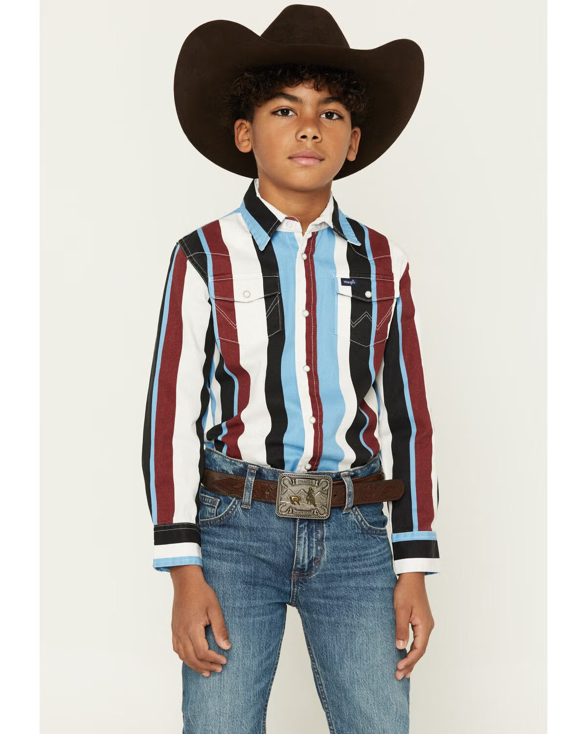 Pearl Snap Boy's Brush Popper Wrangler