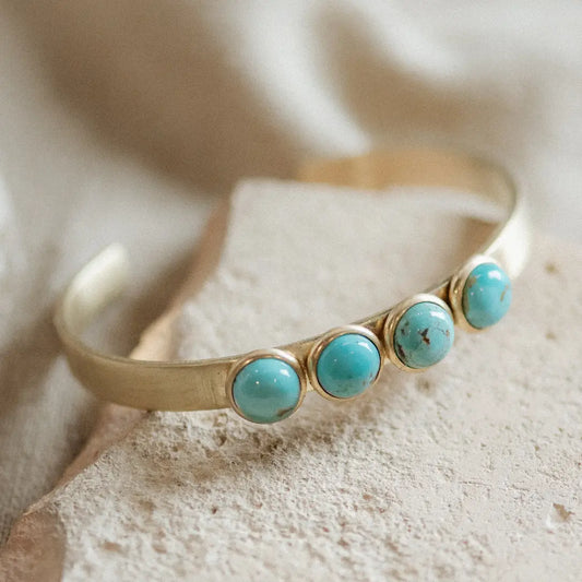 Bridger Turquoise Brass Cuff
