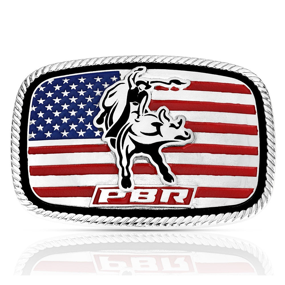 Buckle American Bull Montana Silversmith