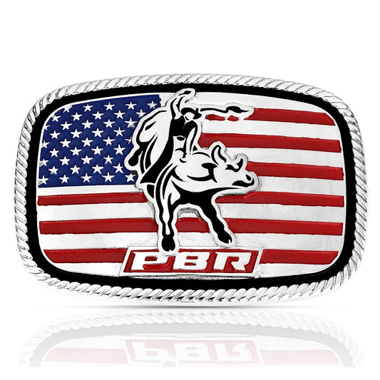 Buckle American Bull Montana Silversmith