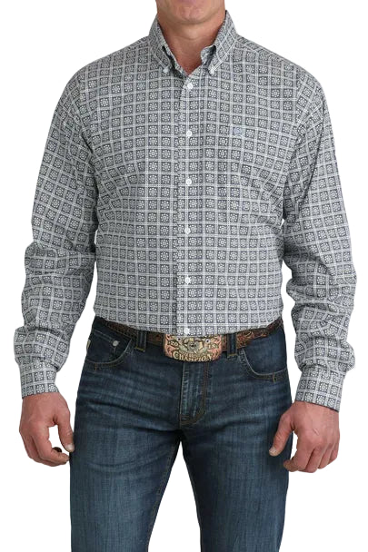 Button Down Men's Geo Print Cinch