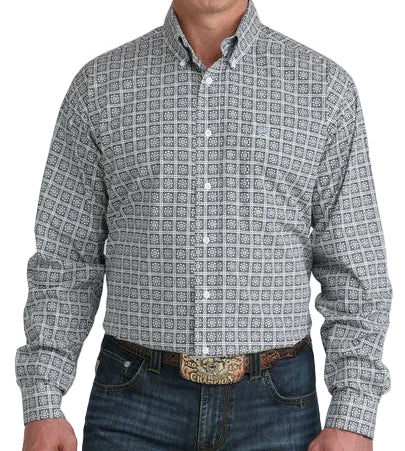 Button Down Men's Geo Print Cinch