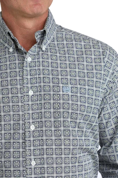 Button Down Men's Geo Print Cinch