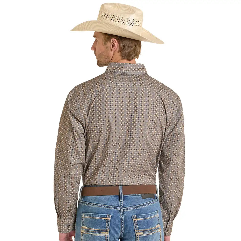 Button Down Men's Geo Print Rock & Roll Denim