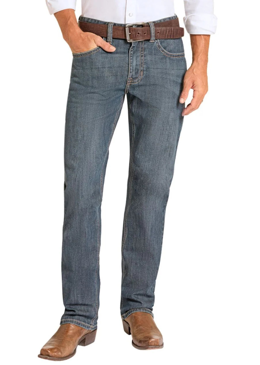 Men's Regular Fit Tapered Bootcut Jeans Rock & Roll Denim