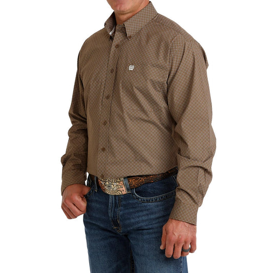 Men's Geometric Classic Fit Button Down Cinch