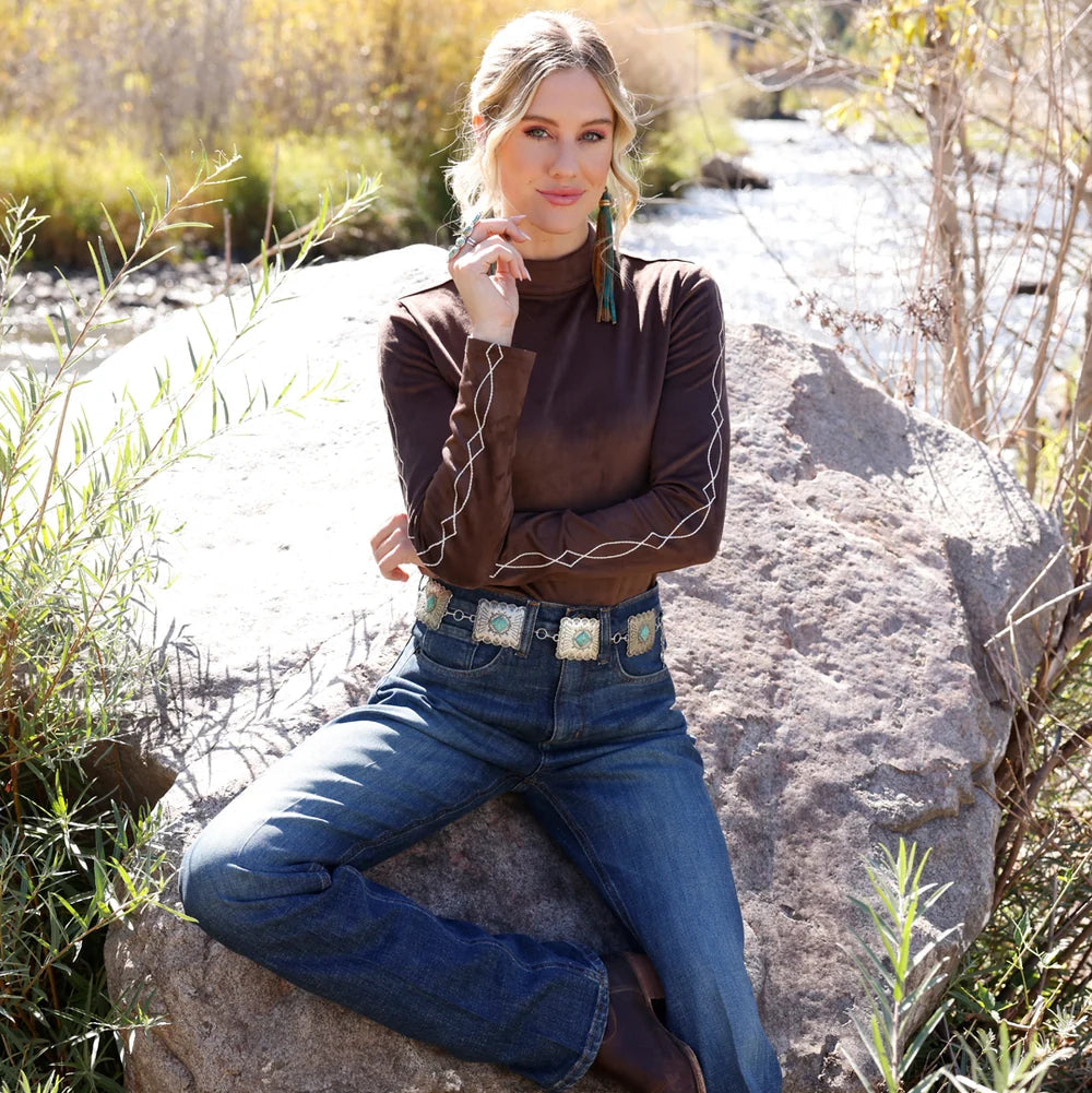 Women's Mock Neck Top Cruel Denim