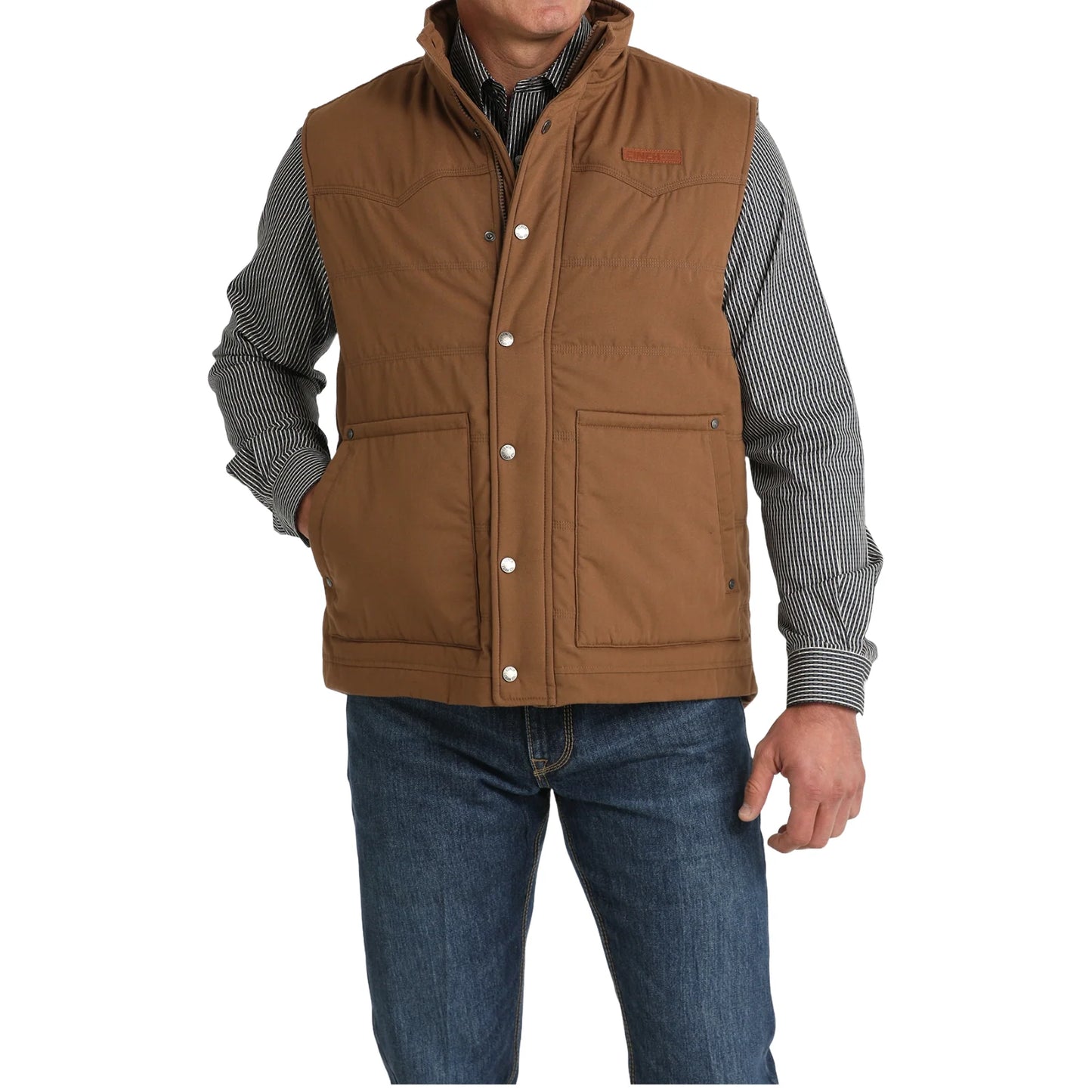 Vest Men's Quilted Canvas Cinch
