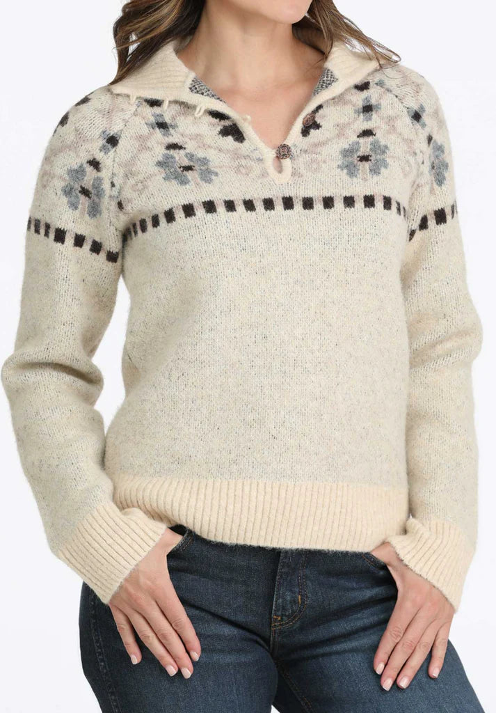 Sweater Women's 1/4 Button Cruel Denim