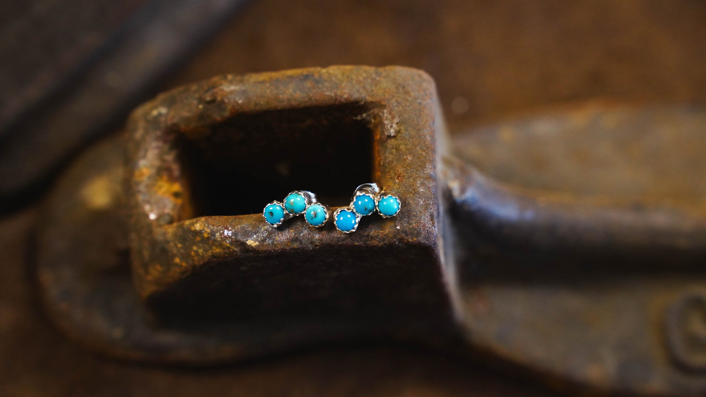 Zuni Sterling Silver Turquoise Earrings
