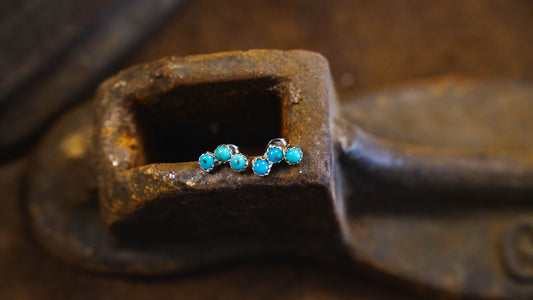 Zuni Sterling Silver Turquoise Earrings