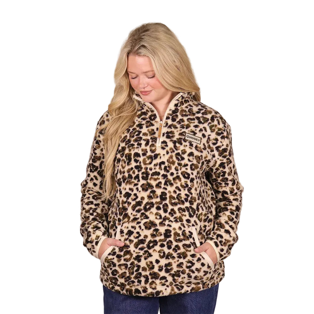 Women's Kodi 1/4 Zip Leopard Fleece Hooey