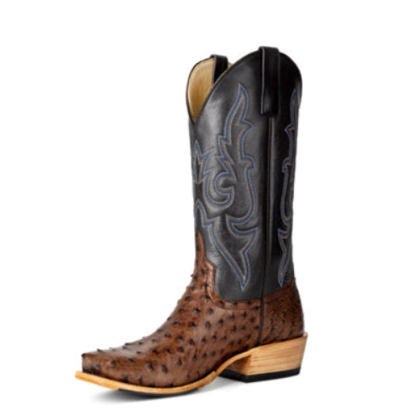 Boots Men's Kango Ostrich Black Horse Power Top Hand