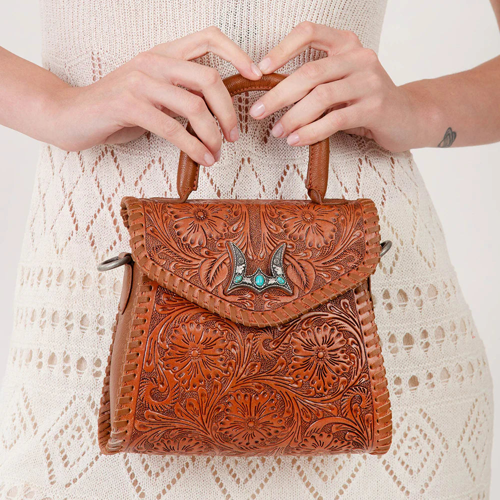 Purse Leon Mini Hand Tooled