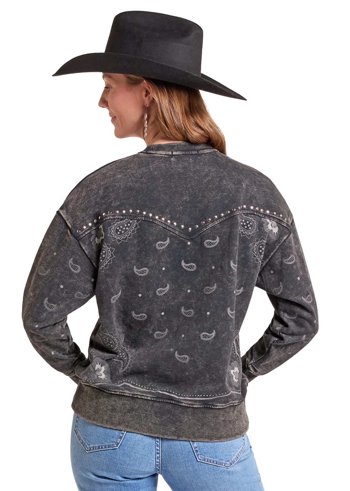 Women's Paisley Crew Pullover Panhandle Slim
