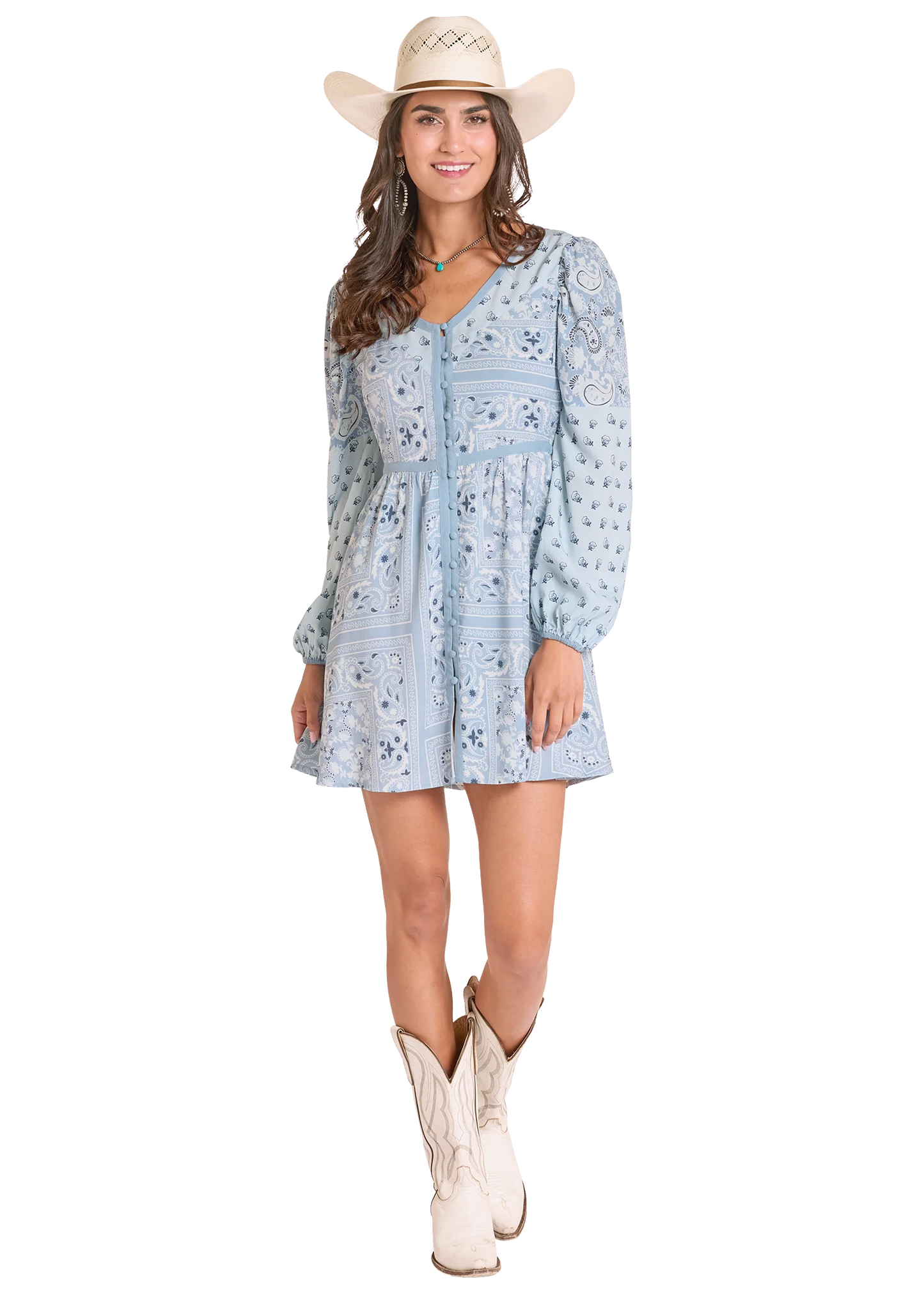 Women's Challis Mini Dress Panhandle Slim