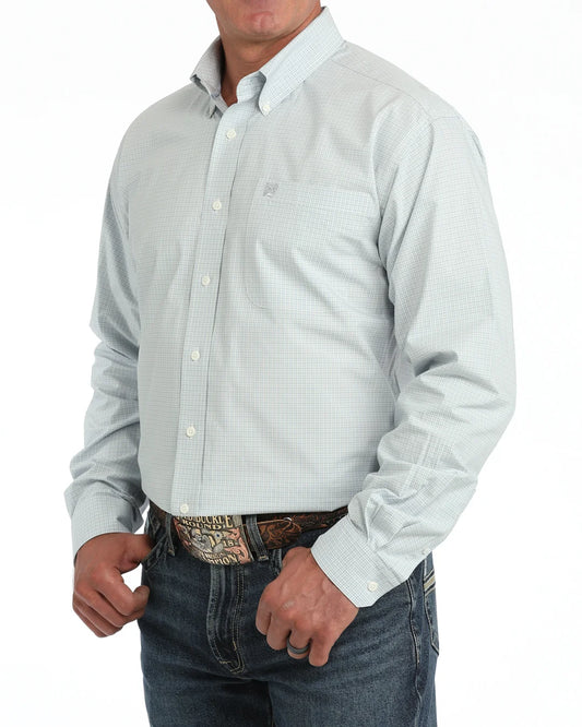 Men's Plaid Classic Fit Button Down Cinch