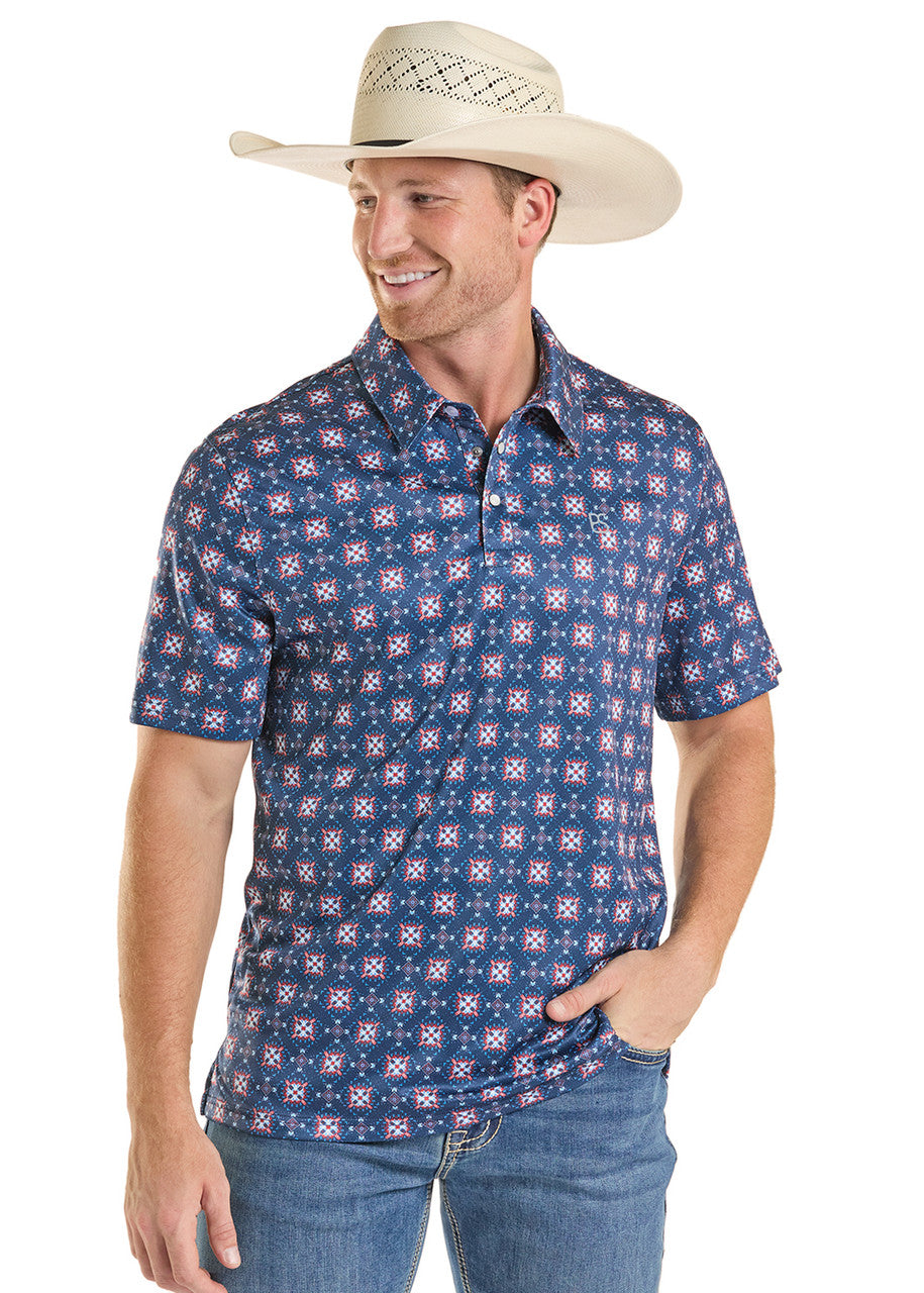 Men's Western Geometric Polo Panhandle Slim