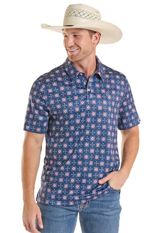 Men's Western Geometric Polo Panhandle Slim
